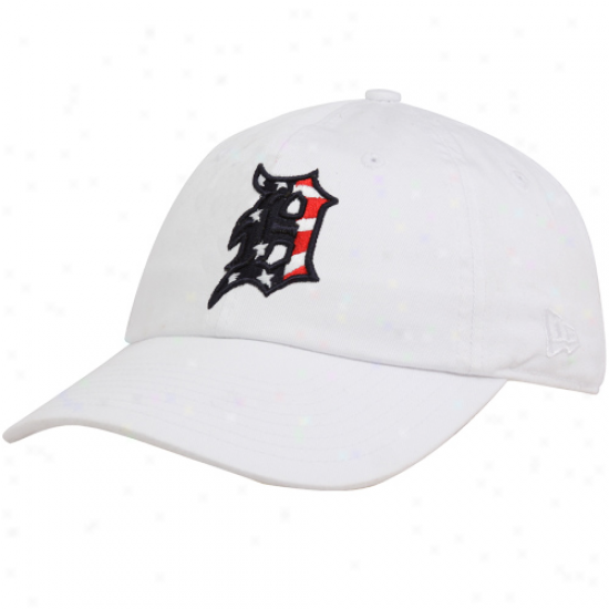 New Era Detroit Tigers Ladies White Stars And Stripes Adjustable Hat