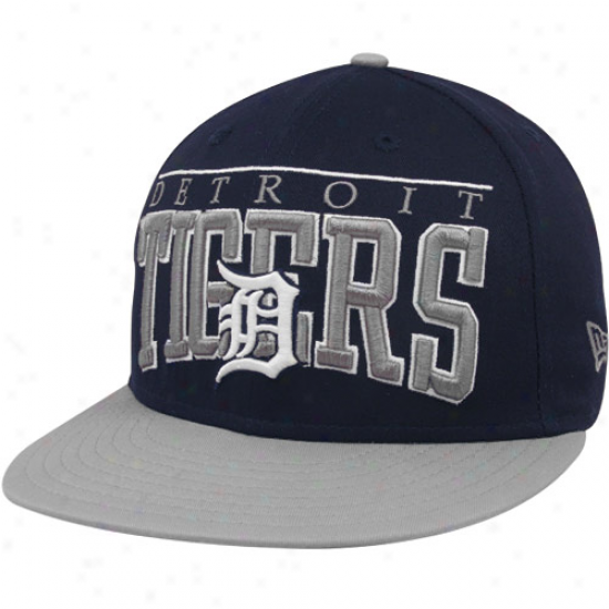 New Era Detroit Tiers Navy Blue 9fifty Le Arch Snapback Adjustable Hat