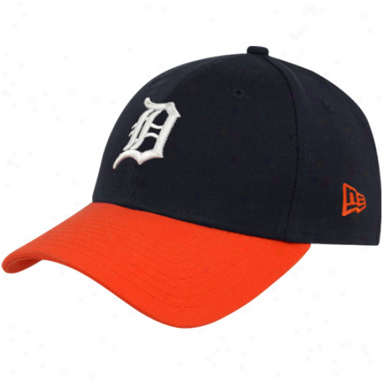 New Era Detroit Tigers Navy Blue-orange Dyad 39thirty Stretch Fit Hat