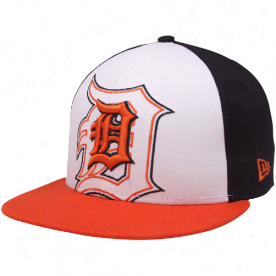 New Era Detroit Tigers Orange-white-black Little Big Pop 9fifty Snapback Adjustable Hat