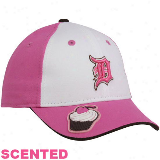 New Erq Detroit Tigers Preschool Girls Pink-white Scented Cupcake Hat