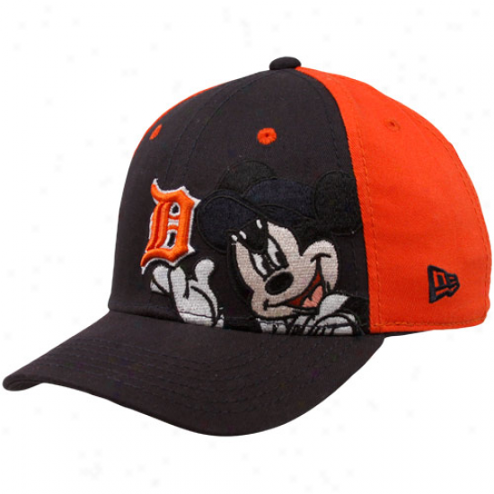 Starting a~ Era Detroit Tigers Preschool Navy Blue-red Mickey Pop-up Adjustable Hat