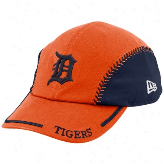 New Era Detroit Tigers Toddler Orange-navy Blue Ball Lad Adjustable Hat