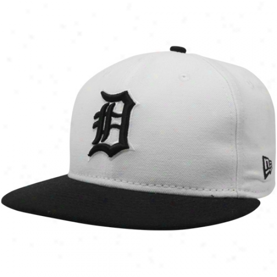 New Era Detroit Tigers Whi5e-black 59fifty Two-tone Fashion Fitted Hat