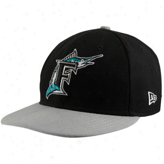 New Era Flordia Marlins Black-gray Two-tone Basic 59fifty Fitted Hat