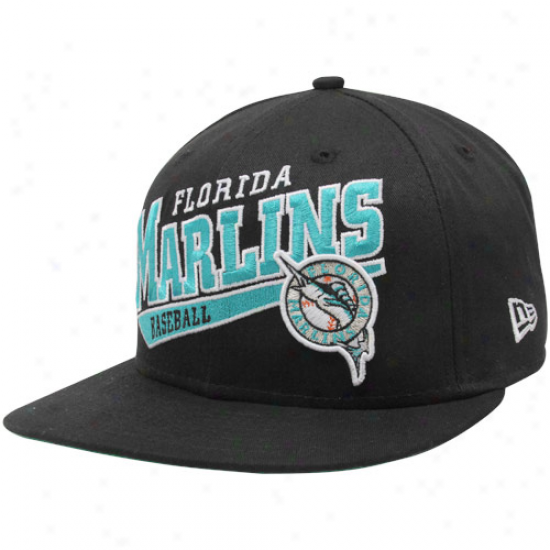 New Era Florida Marlins Black Skew Script Snapback Adjustable Cardinal's office