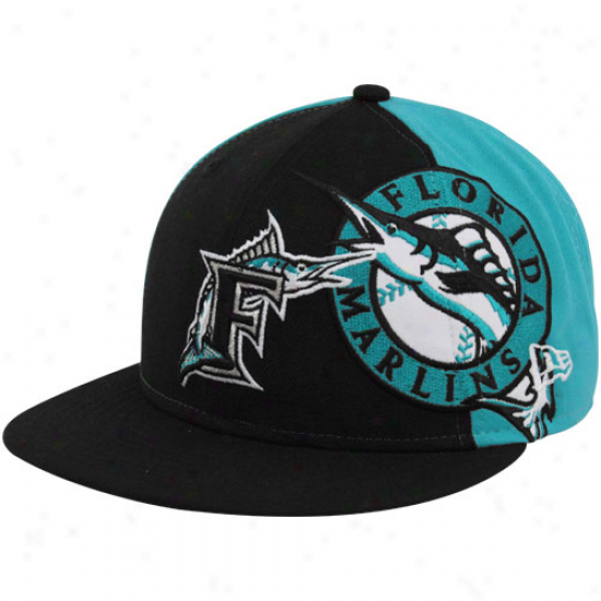 New Era Florida Marlins Black-teal Cooperstown Side Fill 59fifty Fitted Cardinal's office