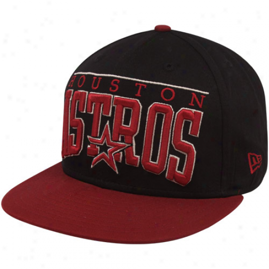 New Era Houston Astros Black 9fity Le Arch Snapback Adjustable Hat