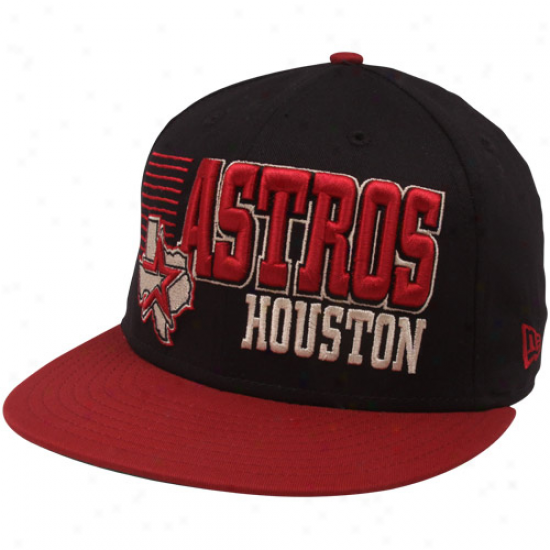 New Era Houston Astros Black-brick Red 9fifty Borderline Snapback Adjustable Hat