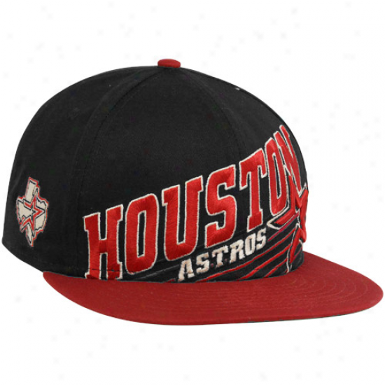 New Era Houston Asros Black-brick Red 9fifty Still Anglin' Snapback Adjustable Hat