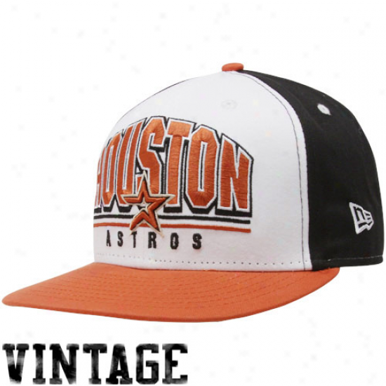 New Era Houston Astros Black-white Monolith 9fifty Snapback Adjustable Hat