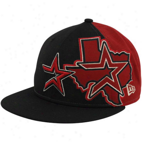 New Era Houston Astros Brock Red-black Side Fill 59fifty Fitted Hat