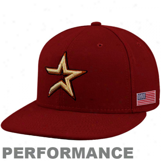 New Era Houston Astros Brick Red On-field 59ifty Usa Flag Fitted Performance Hat