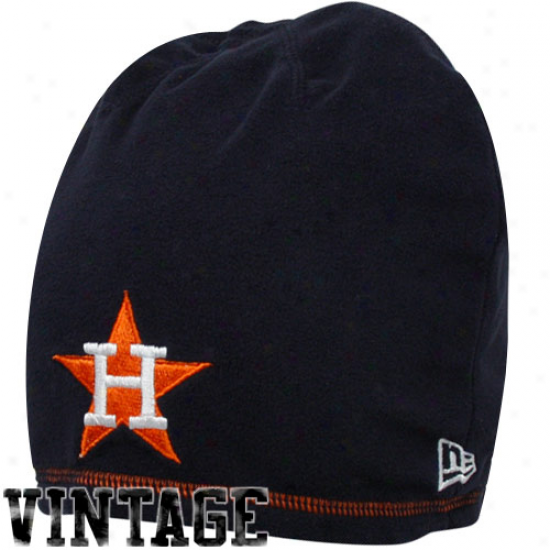 New Era Houston Astros Navy Blue-orange Cooperstown Reversible Beanie