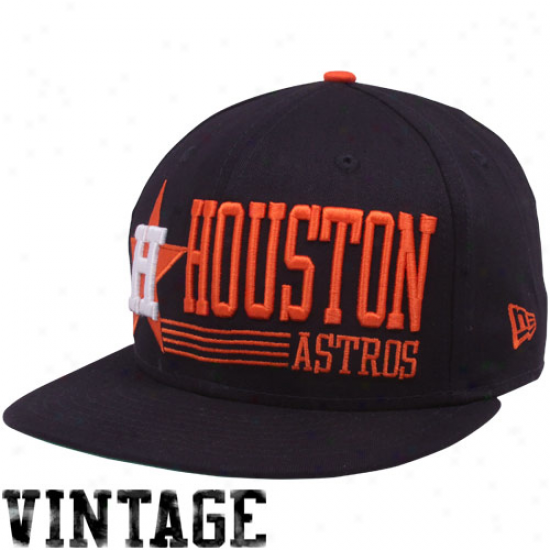 New Era Houston Astros Navy Melancholy Retro Look Vintage 9 fifty Snapback Adjustable Hat