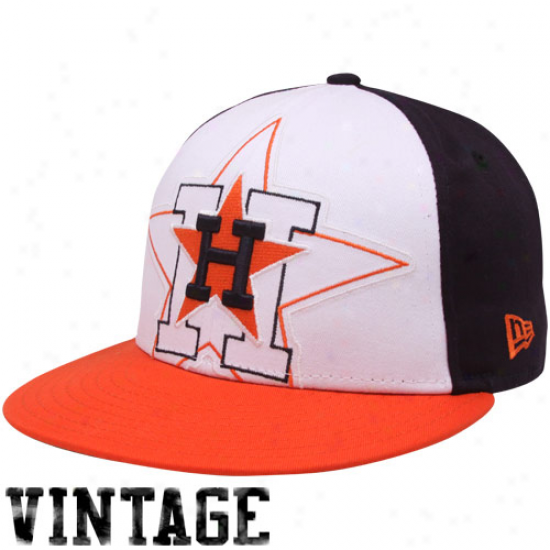 New Era Houston Astros Orange-white-black Little Big Pop 9fifty Snapback Adjustable Hat