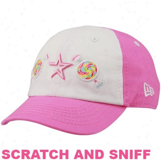 New Era Houston Astros Toddler Girls Pink-shite Candy's Dandy Adjustable Scratch And Sniff Hat