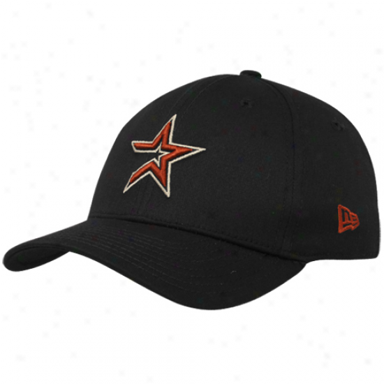 Repaired Era Houston Astros Young men Black Tie Breaker 39thirty Stretch Fit Hat