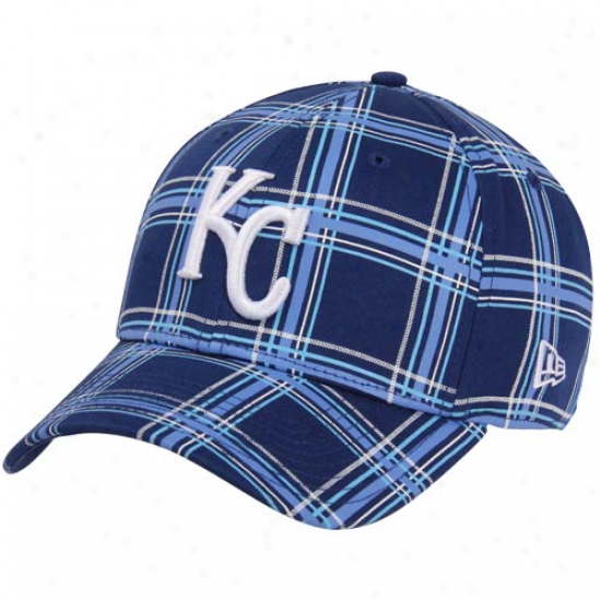 Recent Era Kansas City Royals 39thirty The Breaker Plaid Flex Fit Hat - Royal Blue