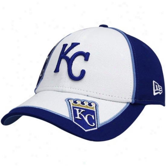 New Era Kansas City Royals Youth Royal Blue-white Wazbon Adjustable Hat
