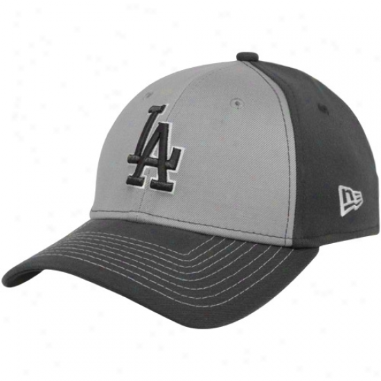 New Era L.a. Dodgers Gray Two-tone Platinum Classic 39thirty Hat