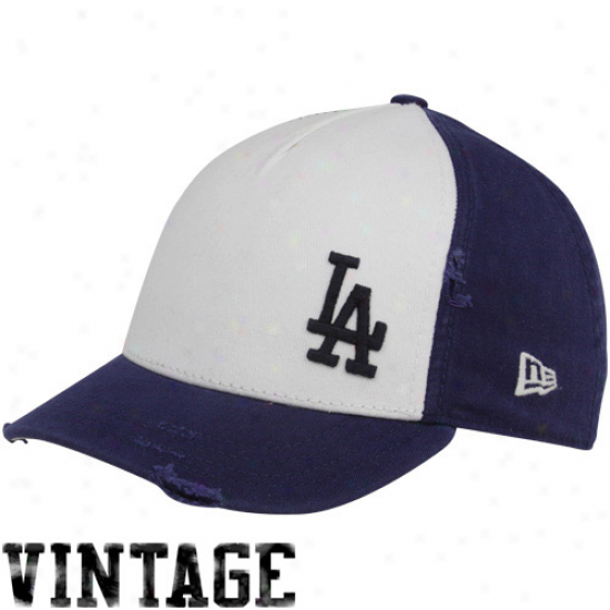 New Era L.a. Dodgers Ladies White-navy Bluue Lid Adjustable Vintage Hat