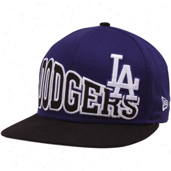 New Era L.. Dodgers Navy Blue-black Stoked Snapback Hat