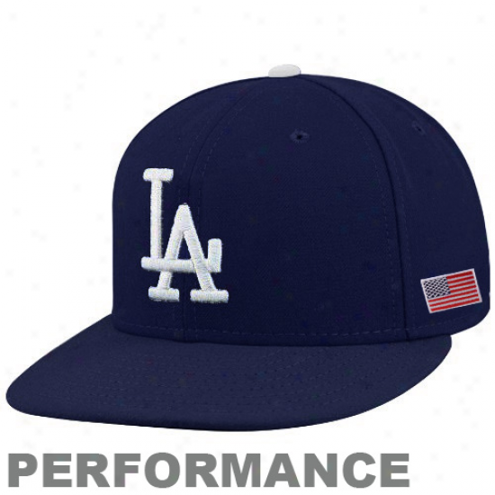 New Era L.a. Dodgers Royal Blue On-field 50fifty Usa Flag Fitted Performance Hat