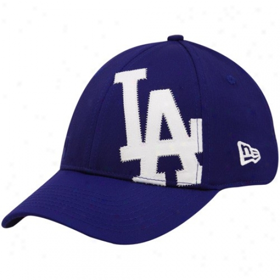 New Era L.a. Dodgers Royal Blue Side Patch 39thirty Stretch Interval Hat