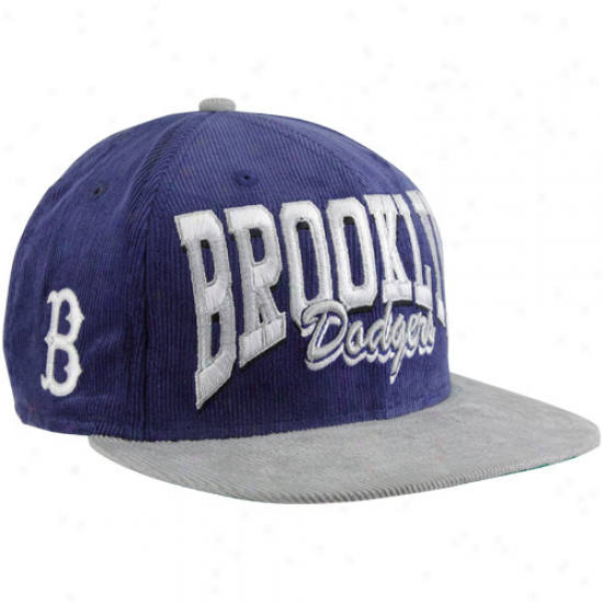 New Epoch L.a. Dodgers Royal Blue-silver 9fifty Corduroy Snapback Adjustable Hat