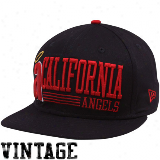 New Era Los Angeles Angels Of Anaheim Black Retro Look 9fifty Snapback Adjustable Hat