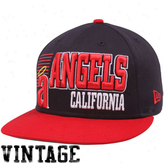 New Era Los Angeles Angels Of Anaheim Navy Blue-red Cooperstown Side Snapback 9fifty Adjutsable Hat