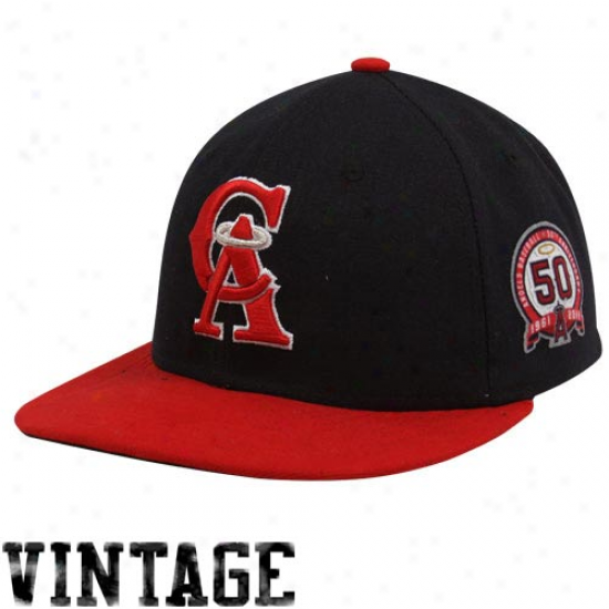 Nrw Era Los Angeles Angels Of Anaheim Navy Blur-red 1993-1996 Throwback Cooperstown On-field 59fifty Fitted Hat