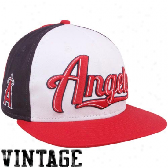 New Er aLps Angeles Angels Of Anaheim Red-navy Blue-white 9fifty Script Move forward Snapback Adjustable Hat