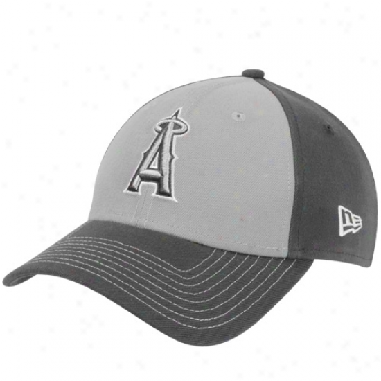 New Era Los Angeles Angels Of Anaheim Two-tone Platinum Classic 39thirty Flex Fit Hat - Gray