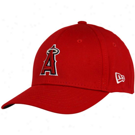 New Era Los Angeles Anggels Of Anaheim Youth Red Tie Breaker 39thirty Stretch Fit Hat