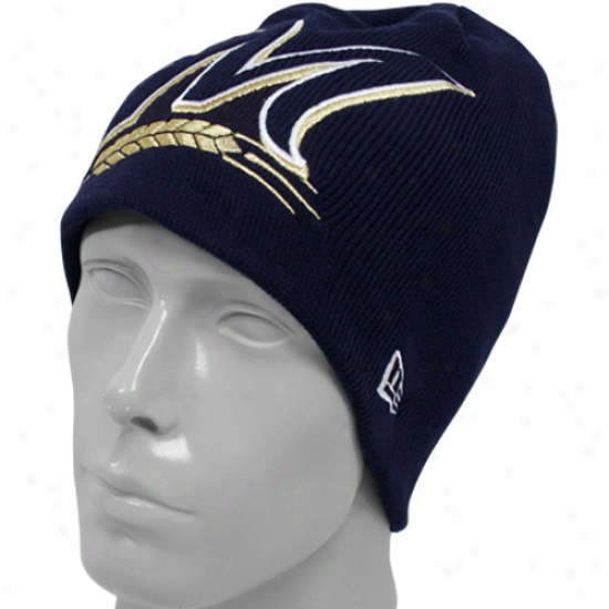 New Era Milwaukee Brewers Navy Blue Big One Ii Beanie