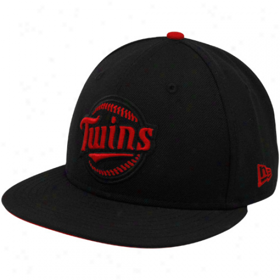New Era Minnesota Twins Black Tonal Pop 59fifty Fitted Hat