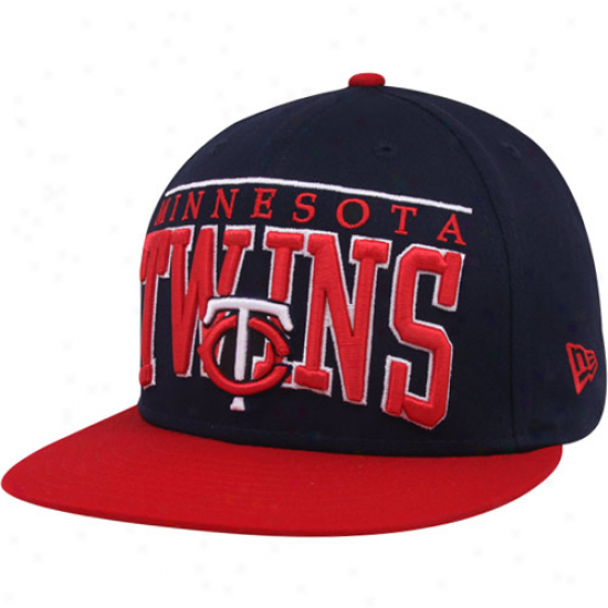 New Era Minnesota Twins Navy Blue 9fifty Le Arch Snapback Adjustable Hat