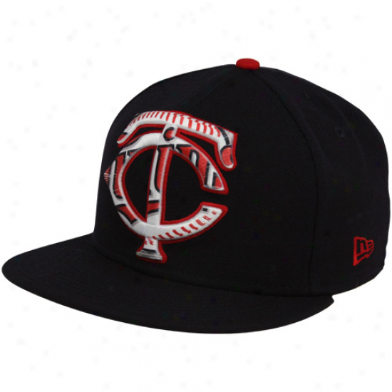 New Era Minnesota Twins Navy Pedantic  Bois 59fifty Fitted Hat