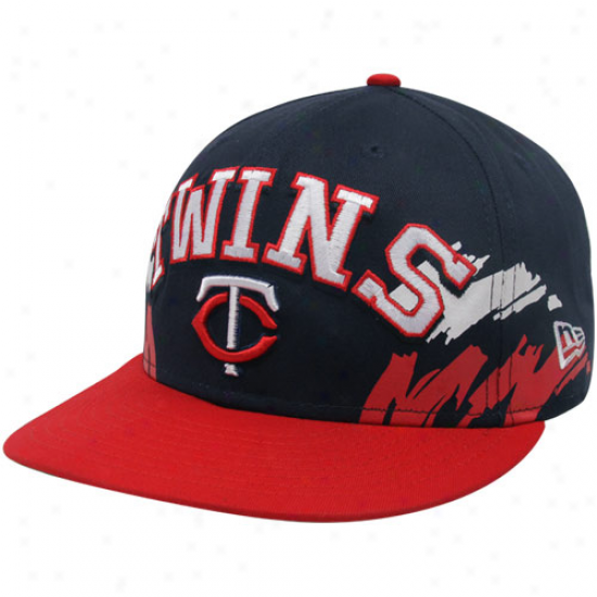 New Epoch Minnesota Twins Navy Blue-red Side Snapback 9fifty Adjustable Hat