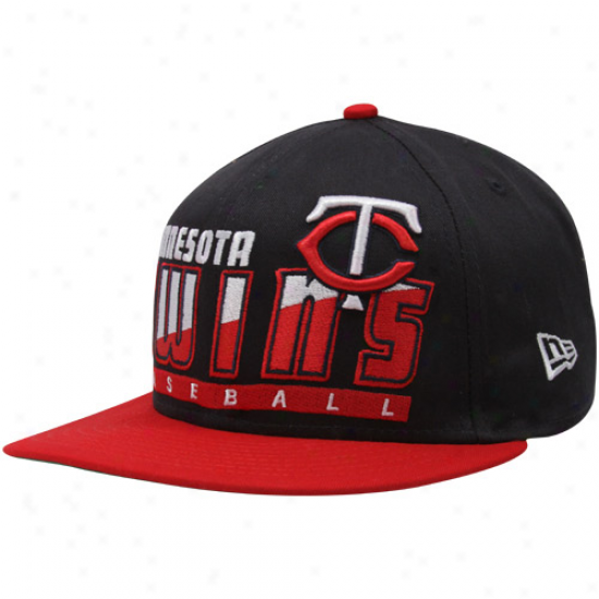 Starting a~ Era Minnesota Twins Navy Blue-red Slice & Dice Snapback Adjustable Hat