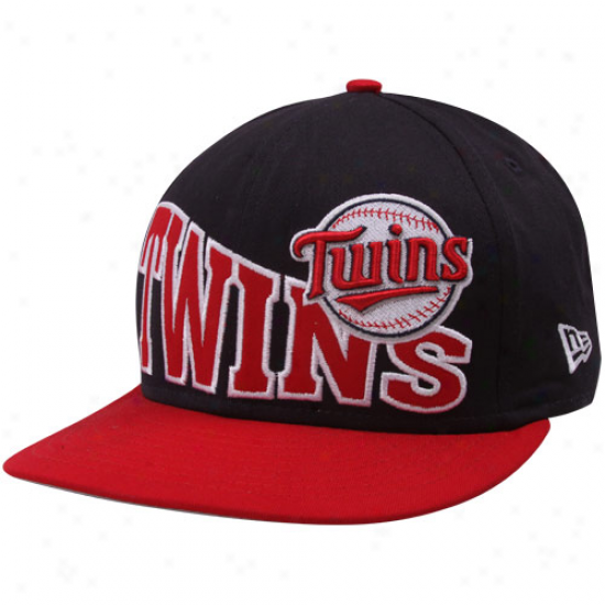 New Era Minnesota Twins Navy Blue-red Stoked Snapback Hat