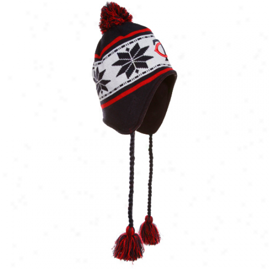 New Point of time Minnesota Twins Navy Blue Striped Snowflake Tassel Beanie