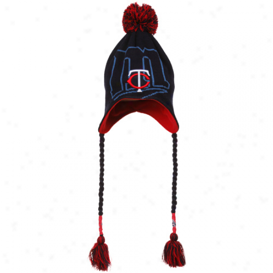 New Era Minnesota Twins Navy Blue Tassel Fade Knit Beanie