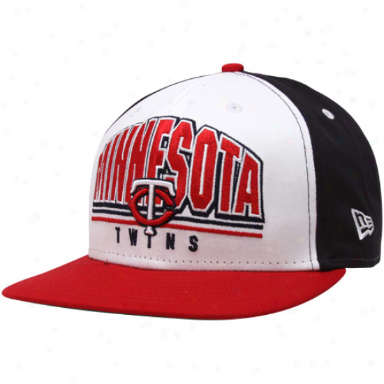 New Era Minnesota Twins Navy Blue-white Monolith 9fifty Snapabck Adjustable Hat