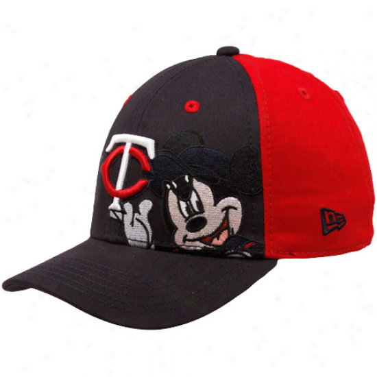 New Epoch Minnesota Twins Pfeschool Navy Blue-red Mickey Pop-up Adjustable Hat