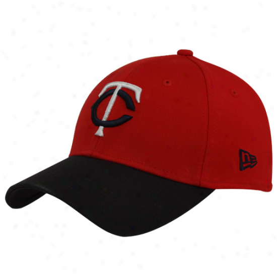 New Era Minnesota Twins Red-navy Blue Dyad 39thirty Stretch Fit Hat