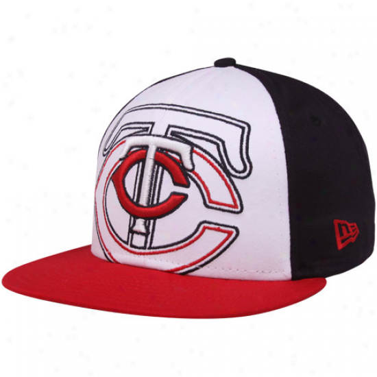 New Era Minnesota Twins Red-white-black Little Big Pop 9fifty Snapback Adjustable Hat