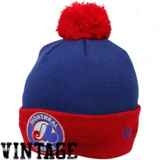 New Era Montreal Expos Royal Blue-red Circle Knit Beanie